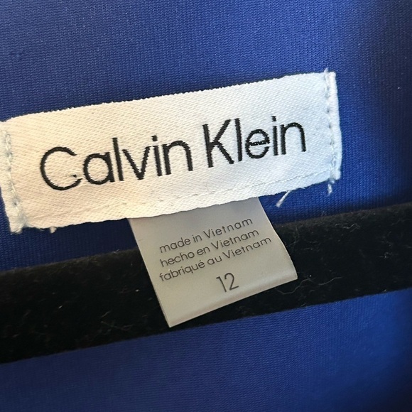 Calvin Klein Size 12 Dress NEW with tag Cobalt Blue Solid Sweetheart Nec… - Picture 3 of 10